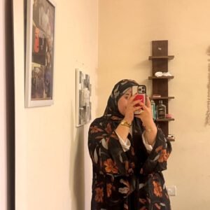 Black Floral Lily Abaya